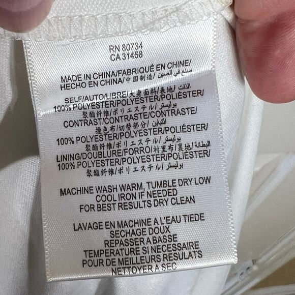 BCBGeneration Women's Size Small One Shoulder Dress with Pockets White Black - Picture 4 of 10